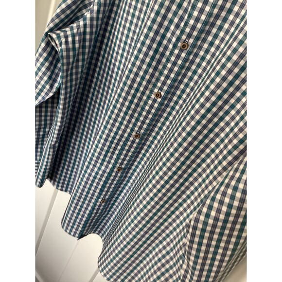 Untuckit Men 100% Cotton Check Wrinkle-Free Button Down Shirt Blue White XXLarge - Picture 4 of 9